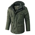 thumbnail image 5 of Parka de invierno con capucha, cortavientos, de algodón, acolchada, gruesa, ajustada, informal, de forro polar, clásica, cálida, 5 of 5