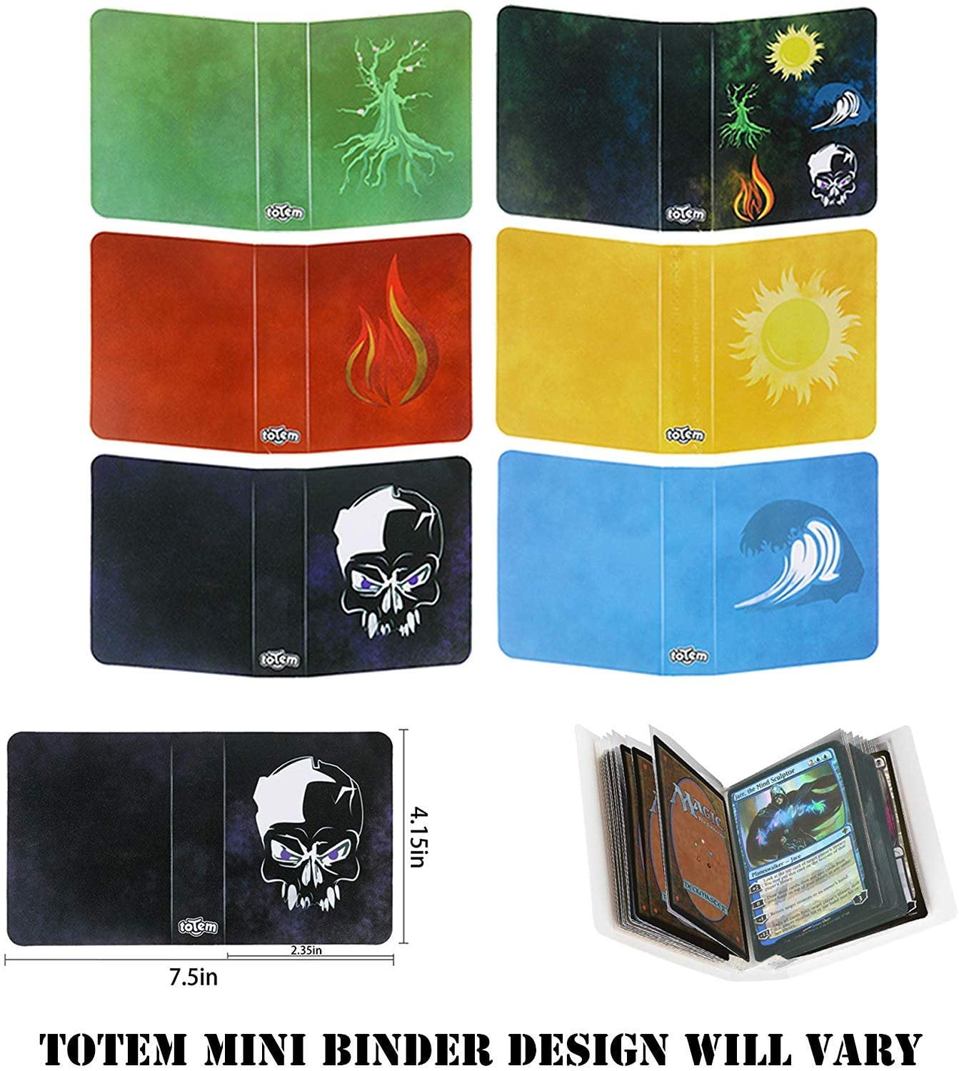 Totem World Magic The Gathering Holiday Lot 100 Uncommon/Common MTG Cards with a Totem Mini Binder & Deck Box Storage Builder Gift Box 5 Rares 