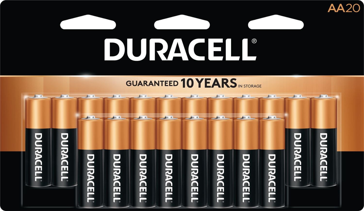 Piles 1.5V Coppertop Alcalines AA de Duracell, Paquet de 20