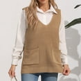 thumbnail image 2 of GigrtiJin Women Oversized Sweater Vest Crewneck Single Beasted Classic Sleeveless Knitted Vest Trendy Casual Solid Tops, 2 of 3