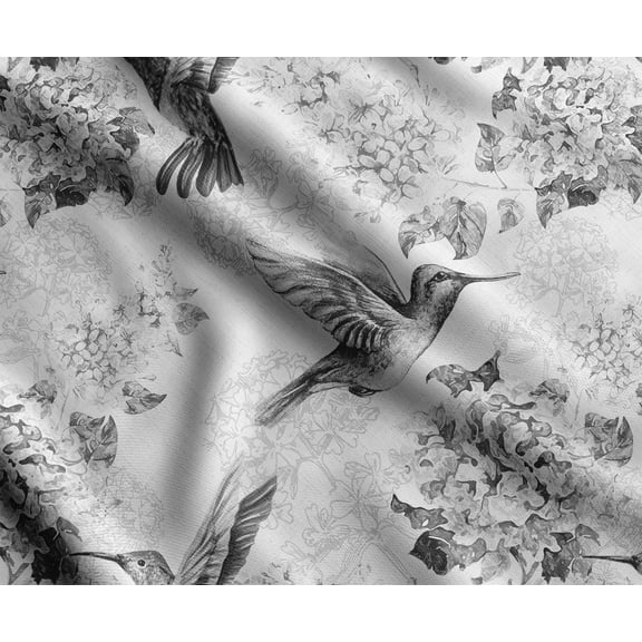 Soimoi Floral Print, Silk Fabric, Decor Sewing Fabric by The Yard 42 Inch Wide,Decorative Fabric for Shirts Suits Ties, Black