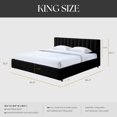 thumbnail image 2 of Omax Decor Jaxon Upholstered Platform King Bed in Black Boucle Fabric, 2 of 8