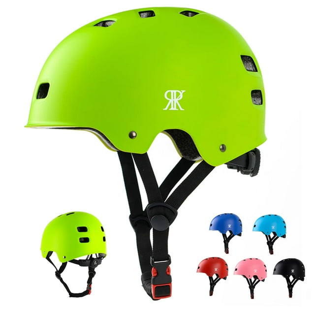 Casco de bicicleta RRK para niños pequeños, de 2 a 8 años, ajustable, verde