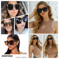 thumbnail image 4 of Gafas de sol ANDWOOD de gran tamaño con montura cuadrada UV400 para mujer, 4 of 6