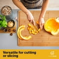 thumbnail image 5 of JumblWare Bamboo Cutting Board, 18x24 Large Wooden Chopping Block Tray W/Handles, 5 of 7