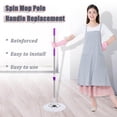 thumbnail image 6 of Spin Mop Replacement Handle, fenze 49-inch 360 Degree Rotating Telescopic Spin Mop Pole Handle and Stainless Steel Mop Disc for Household Floor Cleaning Accessories, Khaki, 6 of 6