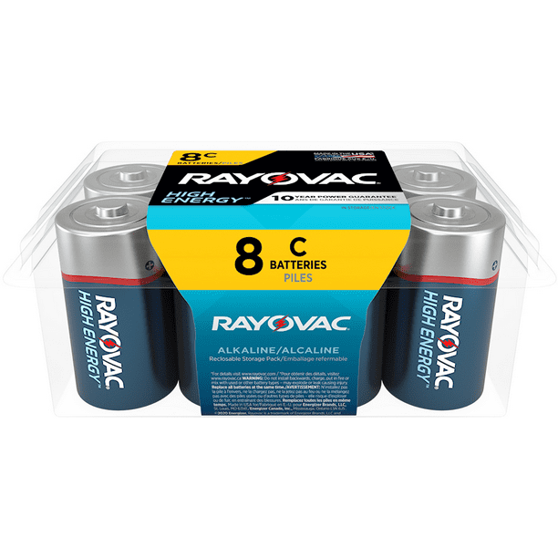 Rayovac High Energy C Batteries 8 Pack Alkaline C Cell Batteries Walmart Com
