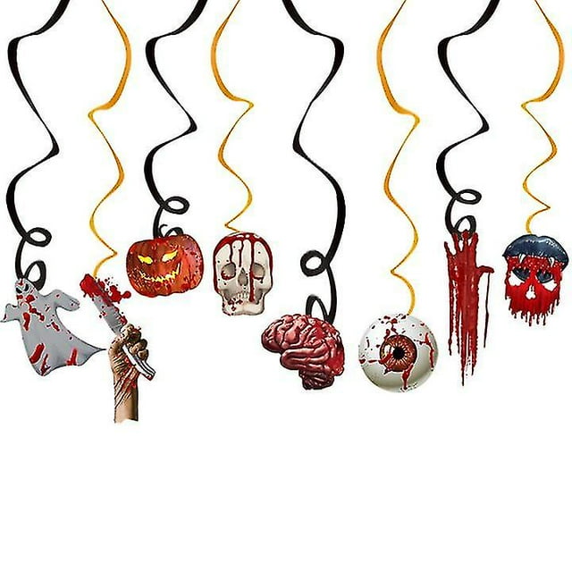 Decoración en forma de remolino colgante para Halloween, decoración en espiral colgante de terror, decoración de techo, suministros para fiesta de Halloween
