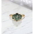 thumbnail image 2 of KANISHKAGEMS&JEWELS 2 Ct 8x6 mm / Baguette Cut Moss Agate Ring Cluster Women Jewelry New Year Gift for Wife, 2 of 6