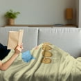 thumbnail image 3 of I Love You More Soft Flannel Fleece Throw Blanket, Vanilla Cookies Font Letter O is as Heart Romantic Design, Cozy Plush for Indoor and Outdoor Use, 60" x 80", Multicolor, by Ambesonne, 3 of 5