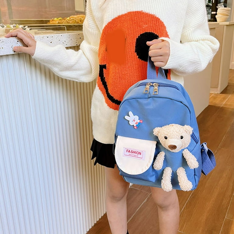 Cartoon Cute Bear Backpack Preschool Schoolbag Snack Bag Boys and Girls Go  Out To Play Light Backpack - AliExpress