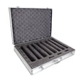 thumbnail image 2 of Fiocias Microphone Carry Case Handheld Aluminum Alloy Organizer with Sponge Compartment Protective Box And Portable Handle Buckle Suitable for Broadcasting Ro Silver, 2 of 8