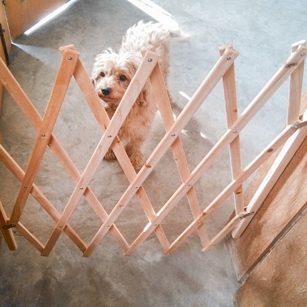 BESTOYARD Khaki Wooden Pet Gate Made of High Grade Wood for Doorway Hallway and Stair Safety Barrier