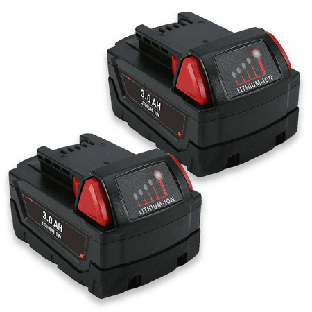 

DASNITE 2PACK FOR MILWAUKEE M18 Battery 18V 3000mAh Li-ion Black
