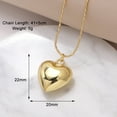 thumbnail image 2 of Puffy Puffed Heart Necklace – 14K Gold Plated Heart Chain with Charm, Hypoallergenic and Water-Resistant, Tarnish-Free Necklace, Elegant Chain Pendant Heart Necklace for Women, 2 of 6