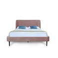 thumbnail image 4 of Manhattan Comfort Heather Velvet Full Size Bed Frame in Blush Pink/Black, 4 of 7