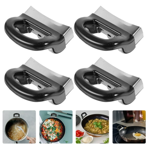 Moluckfu 4Pcs Black Pot Handle Replacement for Pots and Pans in Kitchen and Hotel Use