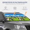 thumbnail image 4 of Honeii Grazing Cows Mountain View Print Foldable Car Sun Shade for Windshield, 2-Piece UV Protection Shade, Protects Car Interior, Ideal for Cars, Trucks, SUVs-Large, 4 of 6