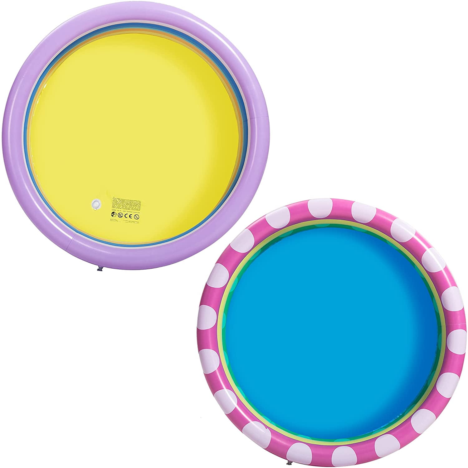 2 Pack 45'' Multicolor Pattern Inflatable Baby Swimming Pool Set