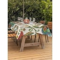thumbnail image 3 of Outdoor Tablecloth with Umbrella Hole for Patio/Picnic/Party/Camping, Green Yellow Paisley Waterproof Table Cloth Rectangle Table Cover Washable, Vintage Boho Floral Botanical (54"x 80"), 3 of 8