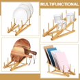 thumbnail image 4 of 6 Pcs Wooden Dish Rack Bamboo Drying Rack Stand Kitchen Plate Organizer Plate Holder for Cabinet Cutting Board Display Stand for Dish Plate Bowl Water Bottles Cup Pot Lid Cutting Board, 4 of 9