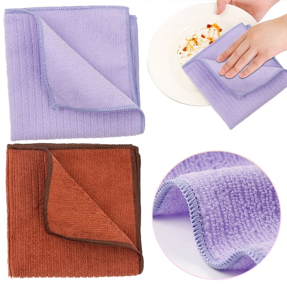 Kitchen Washcloths for Dishes Absorbent Microfiber Dish Cloths Quick Dry Dish Rags with Poly Scour Scrub Side Ideal for Kitchen Cleaning