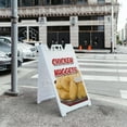 thumbnail image 5 of A-frame Sidewalk Chicken Nuggets 24" x 36" Double Sided A-Frame Sidewalk Sign, Includes 2 Installed Vinyl Decals | Foldable Portable White Signicade Sandwich Board Signs, 5 of 5