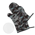 thumbnail image 2 of Oven Mitts and Pot Holders 4 Piece, Black camouflage hammerhead shark High Heat Slip Resistant Oven Mitt and Trivets Set Kitchen Oven Glove Pot Holders for Cooking Baking Grilling, 2 of 7