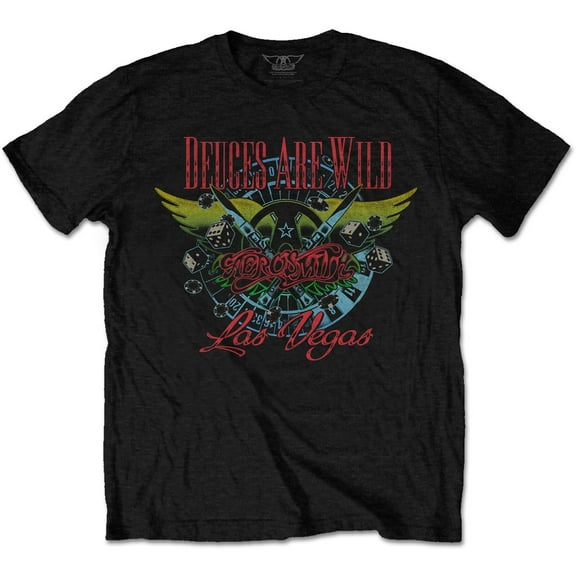 Aerosmith Unisex T-Shirt Deuces Are Wild, Vegas (Small)