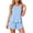 Light Blue, variant on UAMVSH Pajama Sets for Women 2 Piece Ruffle Lounge Set Soft Crewneck Sleeveless Top with Shorts Sleepwear Set Cute Outfits