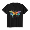thumbnail image 4 of GEWSEY Women's Dragonfly Graphic Tees Trendy Casual Loose Summer Funny Cute Printed Short Sleeve Shirts Tops (Black, 3XL), 4 of 8