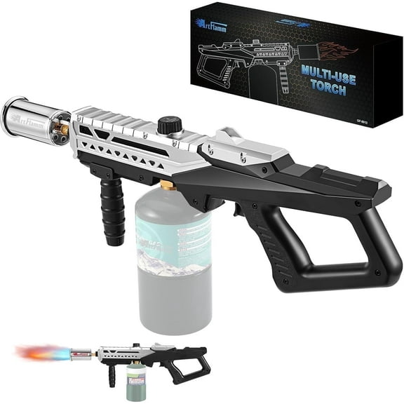 Powerful Propane Grill Torch, Sous Vide Torch With Adjustable Flame, Flame Torch Charcoal Lighter for BBQ, Campfire, Searing Steak, Cooking (Tank Not Included)