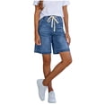 thumbnail image 4 of SZJXBUY Plus Size Jeans Shorts for Curvy Women Summer 2026 Elastic Waist Drawstring Shorts High Waisted Lounge Pants Black,L, 4 of 9