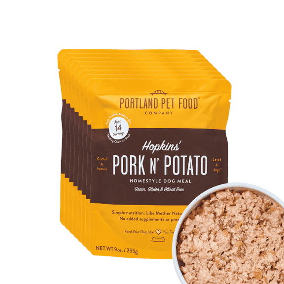 Portland Pet Food Company Hopkins' Pork N' Potato Homestyle Wet Dog Food Topper—Fresh, Human-Grade Nutrition for Dogs