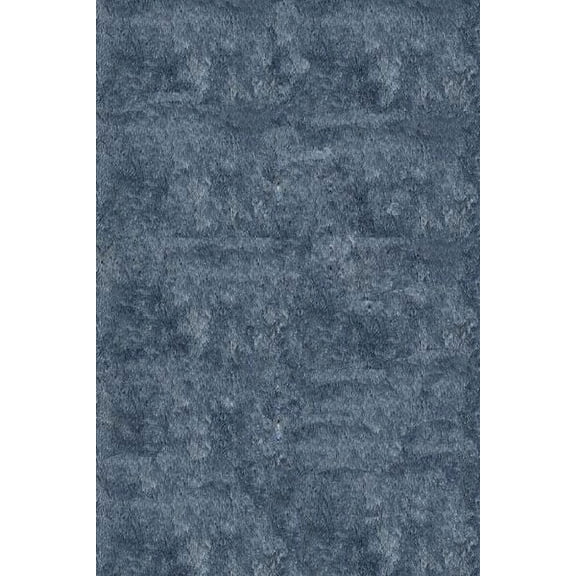 Momeni Solid Print Modern Luster Shag Silky Area Rugs, Light Blue, 114" x 108"