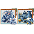 thumbnail image 1 of Kit Punto Cruz Porcelana Impresa Hilo Algodón Ecológico Bordado 11CT 40x40cm, 1 of 8