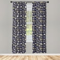 thumbnail image 4 of Ambesonne Nautical Window Curtains, Sea Shells Mollusk Art, Each 28" W x 63" L, Dark Indigo and Dark Eggshell, 4 of 4