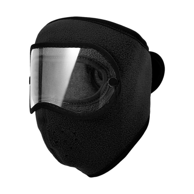 Funda facial cálida de invierno, transpirable, para exteriores, de forro polar, resistente al frío, para adultos, hombres, mujeres, senderismo, camping, regalo Negro