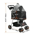 thumbnail image 2 of VEVOR Pet Stroller, 4 Wheels Dog Stroller Rotate with Brakes, 35lbs Weight Capacity, Puppy Stroller with Detachable Carrier, Storage Basket and Cup Holder, for Dogs and Cats Travel, Black+Dark Grey, 2 of 9