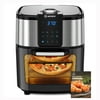 Moosoo Oil-less Air Fryer Oven, 12.7 Qt Air Fryers, Air Fryer with LED Touchscreen, Stainless Steel Toaster Oven, Black