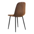 thumbnail image 6 of Modern Dining Kitchen Room Upholstered Side Chairs Set of 4, Padded Kitchen Chairs With Black Metal Legs for Home Kitchen Bedroom Living Room Guest Restaurant Cafe (Brown), 6 of 8