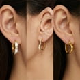 thumbnail image 5 of Small Hoop Earrings Set for Women,Sliver Plated Chunky Zircon Heart Earrings for Woman Multiple Piercing Dainty Jewelry Gift, 5 of 9