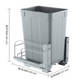 thumbnail image 6 of VEVOR Pullout Trash Can for Kitchen Cabinets, 35 QT Garbage Waste Recycling Bin, Under Mount Waste Container, with Heavy Duty Metal Soft Close Sliding System and Door Kit, for Sink, Under Counter, 6 of 9