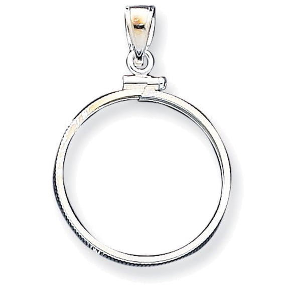 Wideband Distinguished Coin Jewelry Sterling Silver Polished 24.1 x 1.7mm $0.25 Screw Top Coin Bezel Pendant