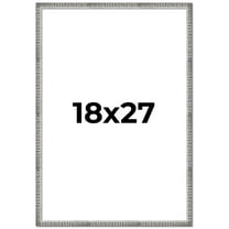 18x27 Frame Silver Grey Distressed Solid Wood Picture Frame | 0.75 Inch Moulding Width | Interior