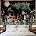 thumbnail image 3 of Tapiz de setas Tapiz de luna y plantas Tapiz de caracol Trippy Tapices Tapiz estético de fantasía para colgar en la pared para dormitorio Verde, 60"×80"(150x130) TUNC Sencillez, 3 of 5