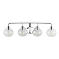 thumbnail image 6 of JONATHAN Y Sandrine 36" 4-Light Iron/Seeded Glass Cottage Rustic LED Vanity Light, Chrome, 6 of 6