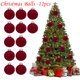 thumbnail image 3 of Dgankt - 12 bolas navideñas de terciopelo (8 cm) para árbol de Navidad, adornos navideños colgantes para la familia (rojos), 3 of 6