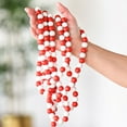 thumbnail image 6 of Ornativity Red and White Garland - Rustic Christmas Wooden Farmhouse Country Wood Beaded Home and Holiday Garland Tree Decorations Boho Strand of Beads, 6 of 6