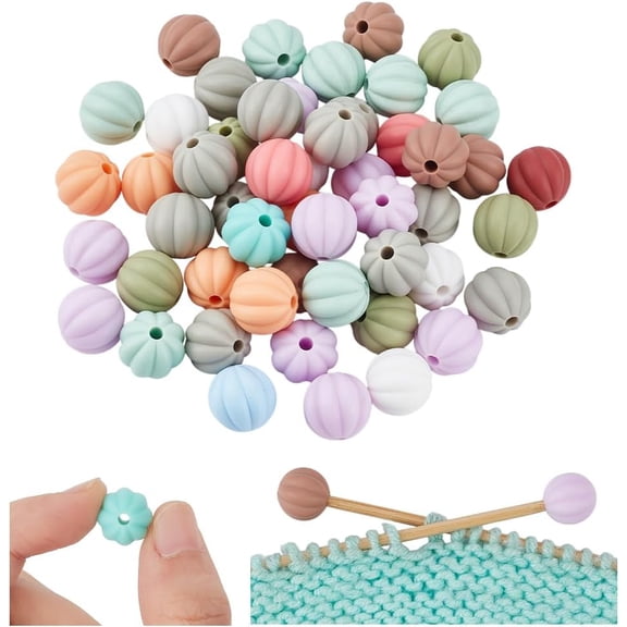 50 Pcs Lantern Knitting Needle Stoppers Silicone Knitting Needle Point Protectors Focal Beads Pens Stitch Stoppers Supplies